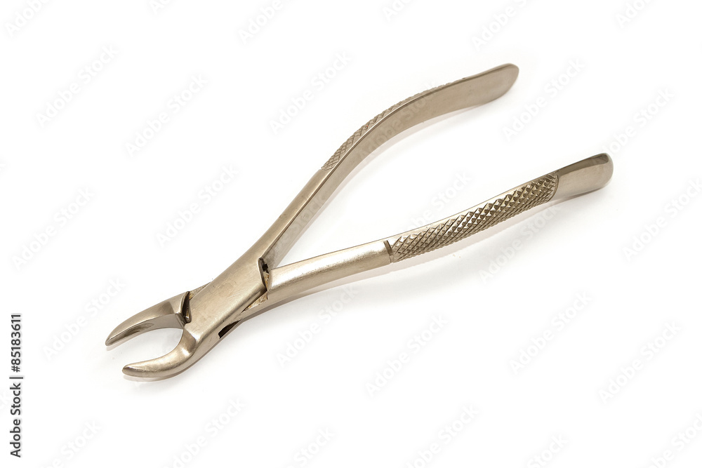 Dental pliers isolated on white background Dental pliers isolated on white background