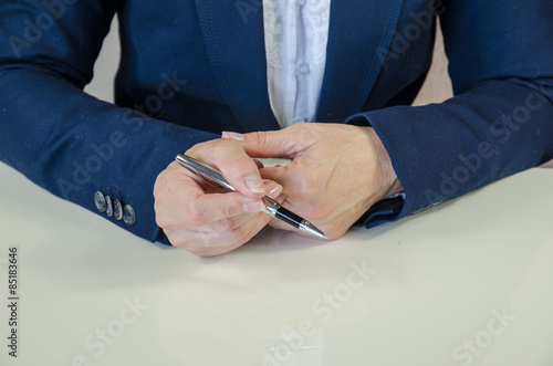 hands with pen business concept