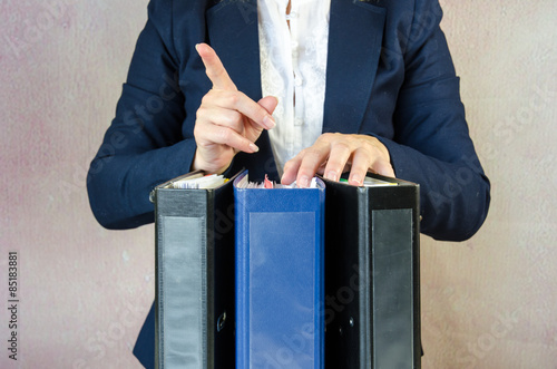 businesswoman with files photo