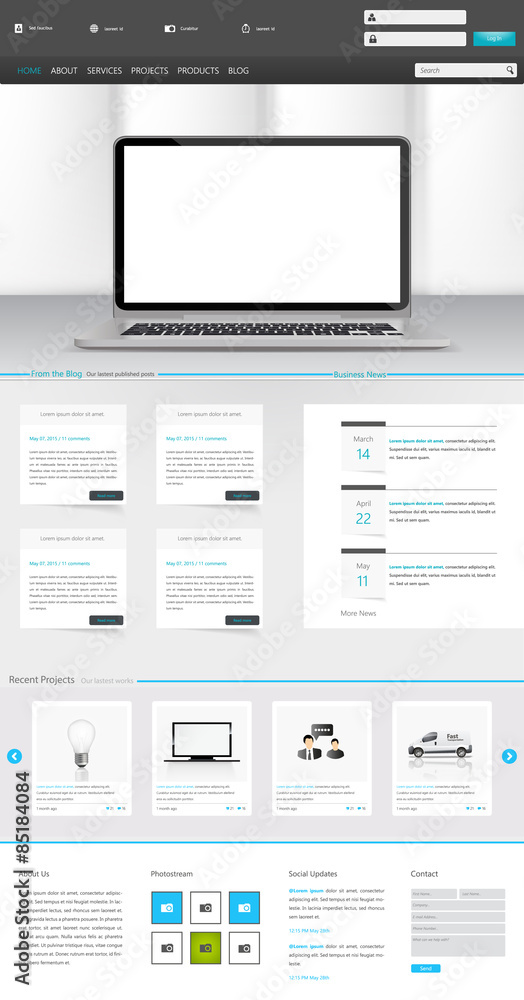 Modern Clean One page website design template Modern Clean One page website design template