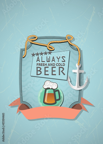 old-fashioned design of the first page pub - Vintage label