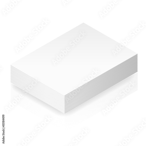 Isometric blank paper stack