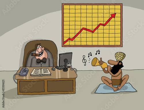 Conceptual cartoon about company profit