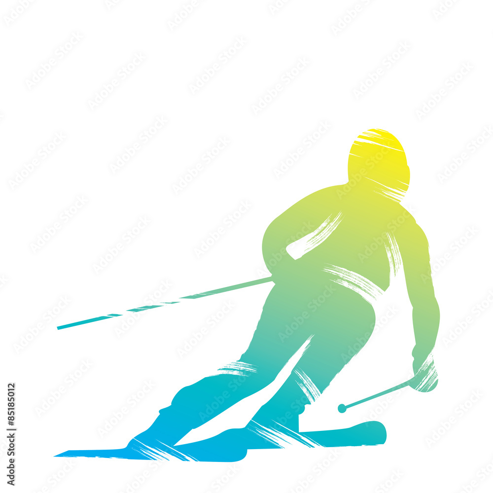 abstract skiing player design vector