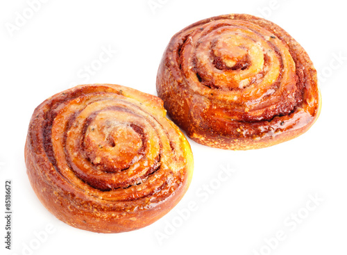two sweet buns with cinnamon