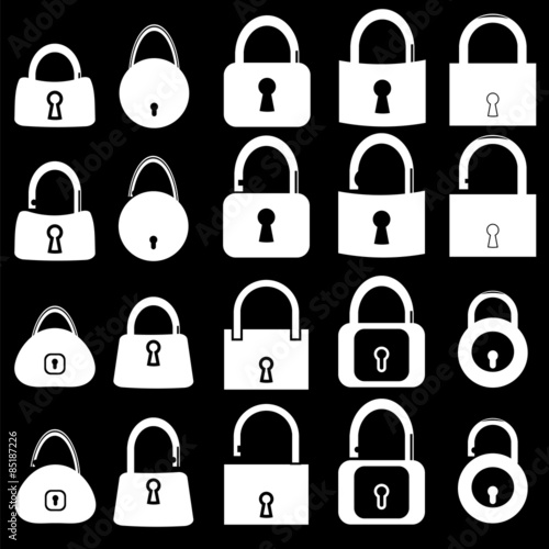 Set of Locks Silhouettes 
