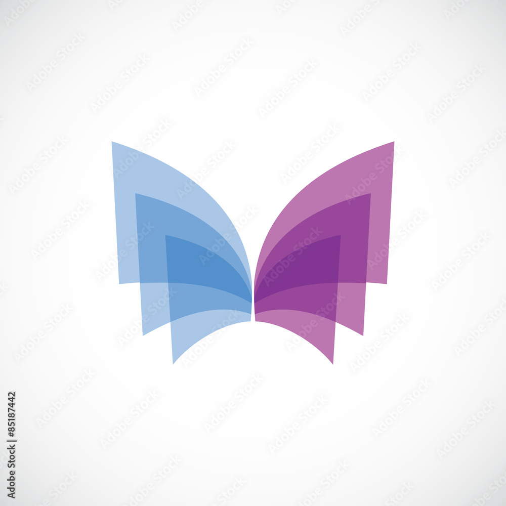 Butterfly wings logo template. Soft colors. Transparency are fla Butterfly wings logo template. Soft colors. Transparency are fla