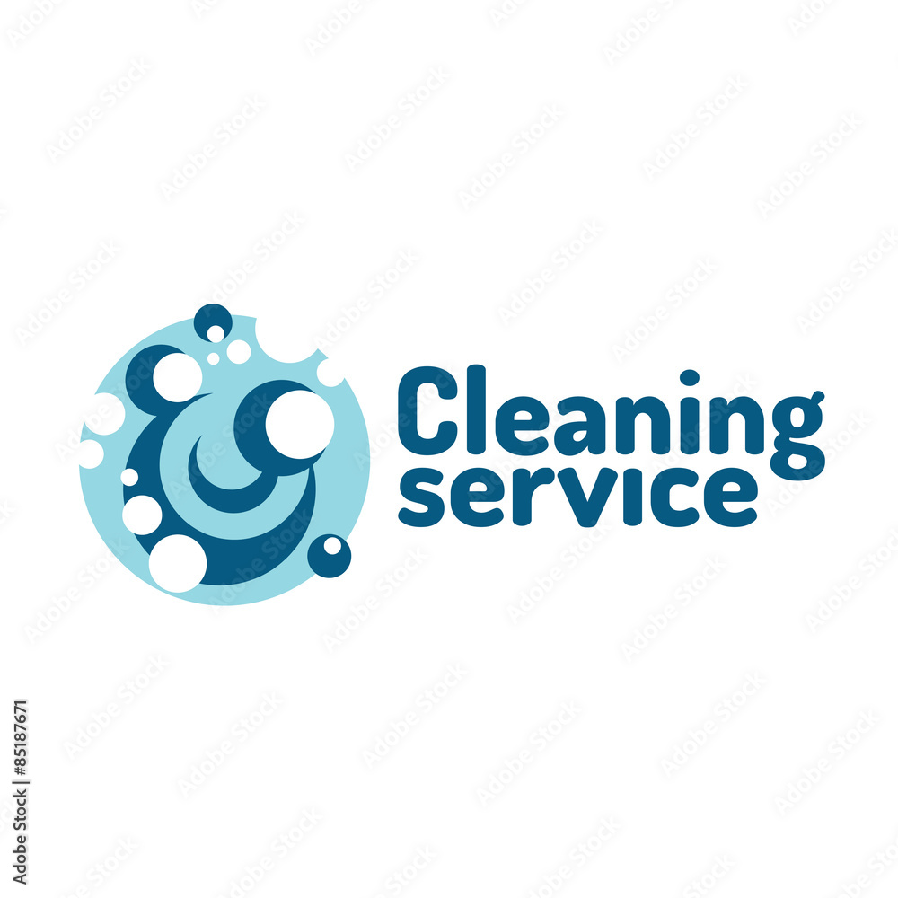 Cleaning service logo. Soap foam bubbles. Cleaning service logo. Soap foam bubbles.