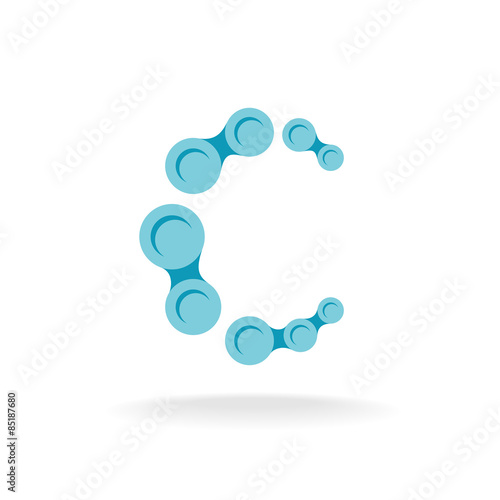 Letter C logo template. Chain segments.