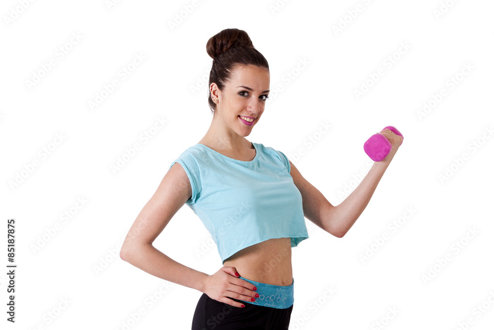 girl with dumbbells girl with dumbbells