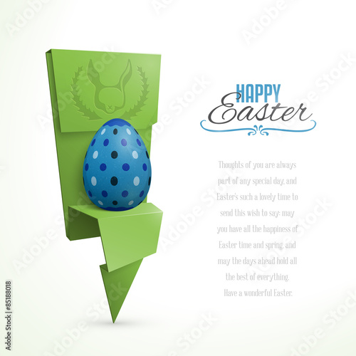 Easter card with abstract origami egg holder