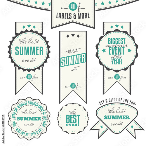 Collection of Summer Events Related Vintage Labels