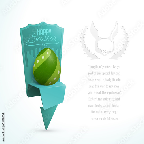 Easter card with abstract origami egg holder