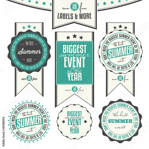 Collection of Summer Events Related Vintage Labels