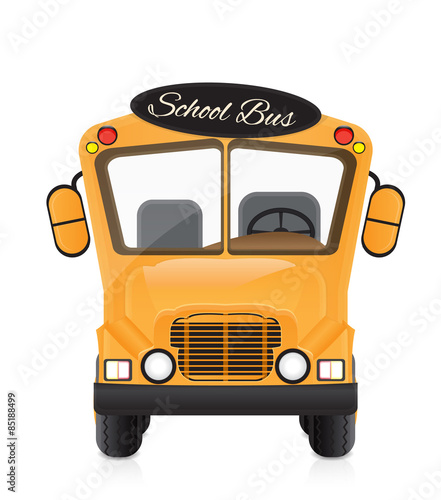 yellow school bus illustration isolated