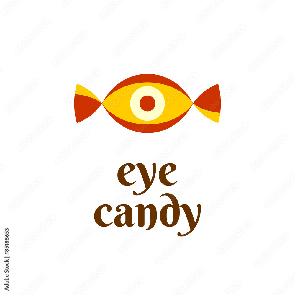 Eye candy fun logo concept Stock Vector