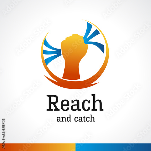 Hand reaching for the stripes logo template