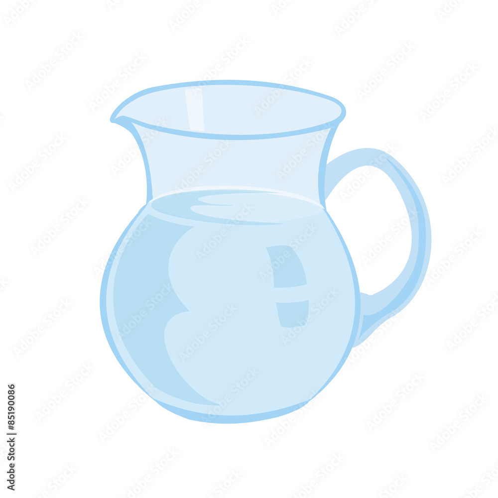 Jug with milk isolated on a white background vector illustration Jug with milk isolated on a white background vector illustration
