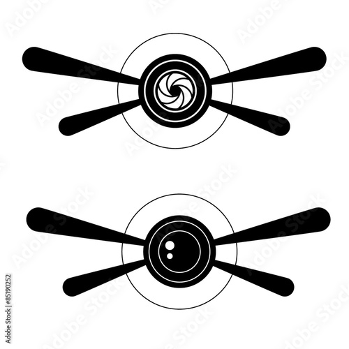 Elying camera, dron, vector