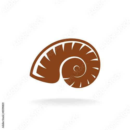 Vector shell silhouette. Snail home.