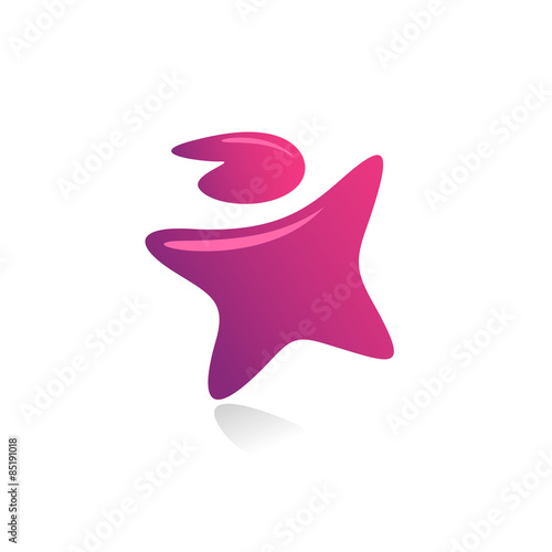 Fotografija Star shaped man reaching up logo template.