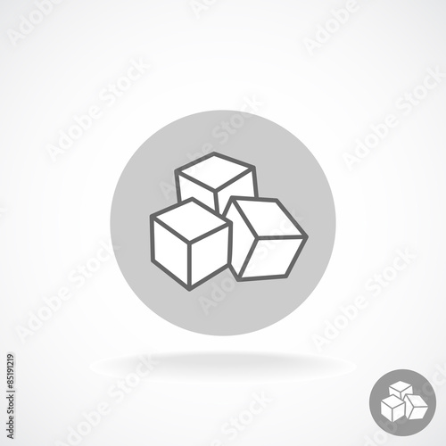 Sugar logo. Three cubes.