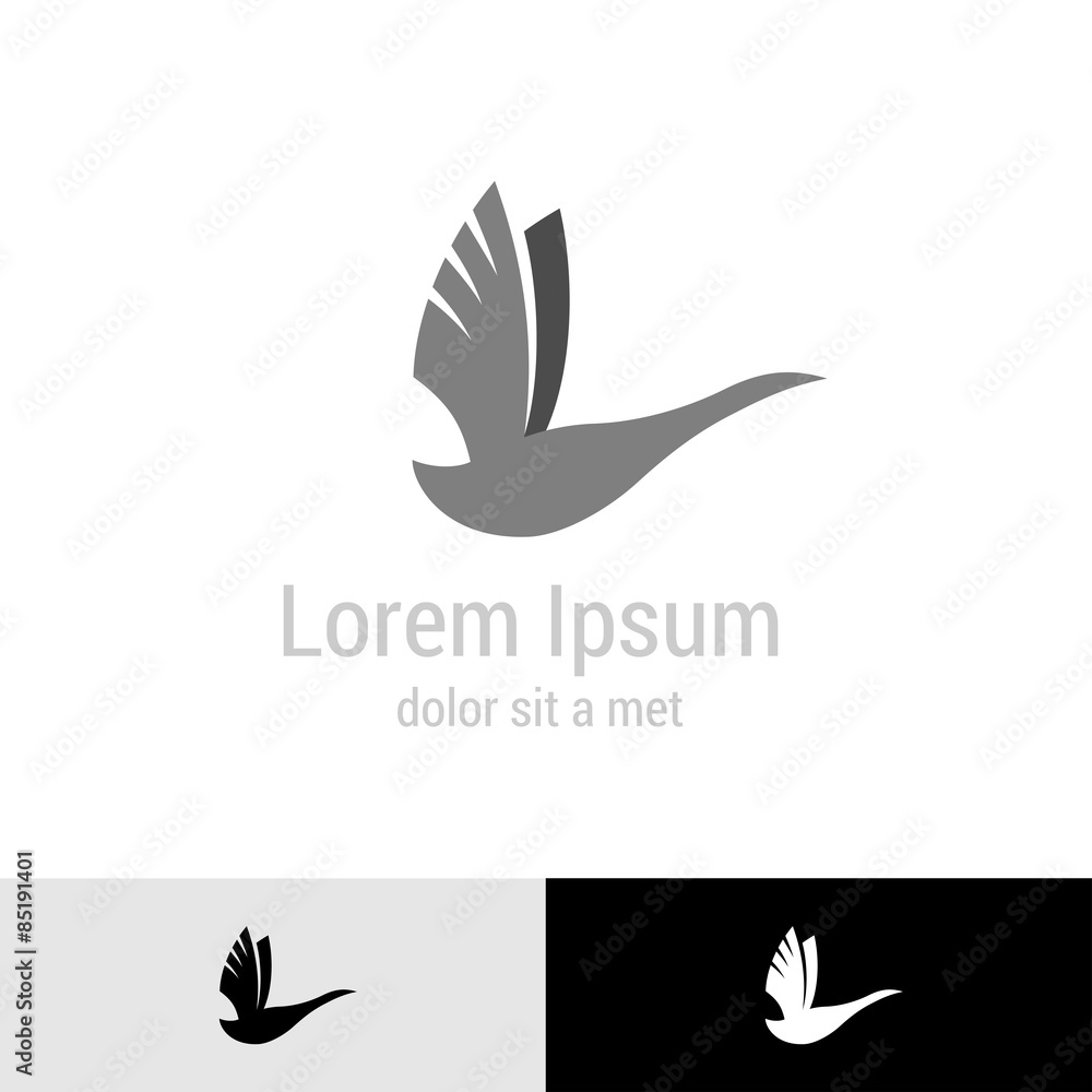 Swan silhouette logo template Swan silhouette logo template