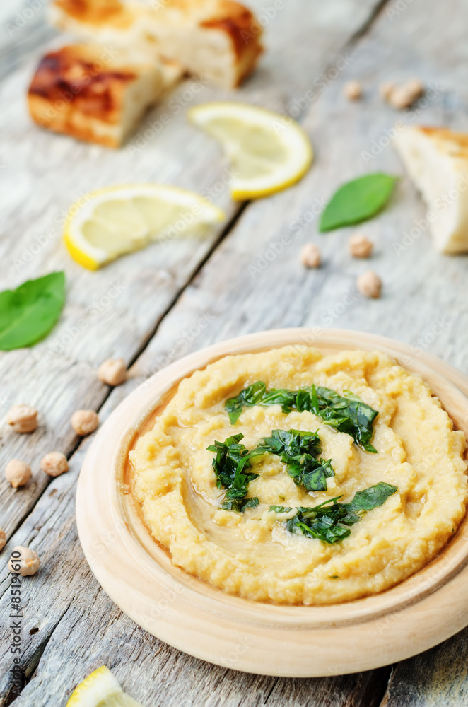 lemon hummus with Basil dressing lemon hummus with Basil dressing