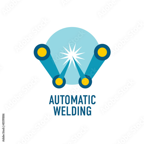 Automatic welding logo template. Letter W.