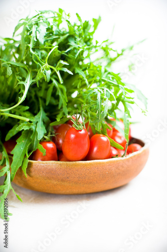 Green salad and red tomato raw