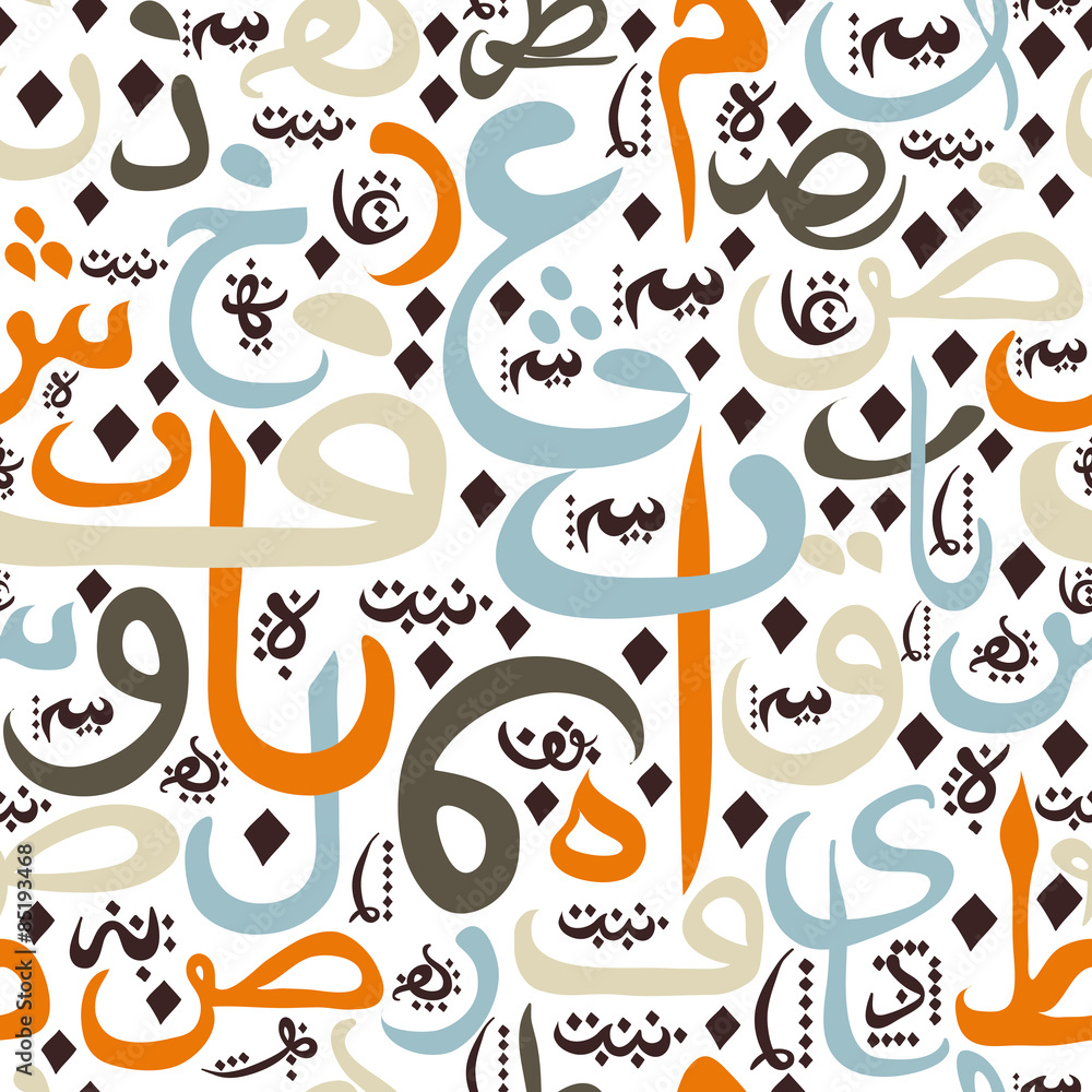 Fototapeta premium seamless pattern ornament Arabic calligraphy of text Eid Mubarak concept for muslim community festival Eid Al Fitr(Eid Mubarak)