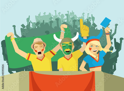 Fans vector flat illustration