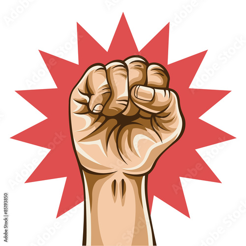 Vector fist flat illustration