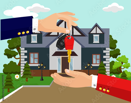 Vector sale house flat illustration