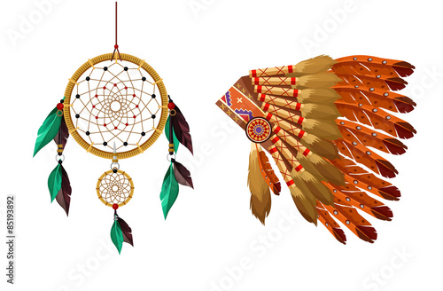 Indian items vector flat set