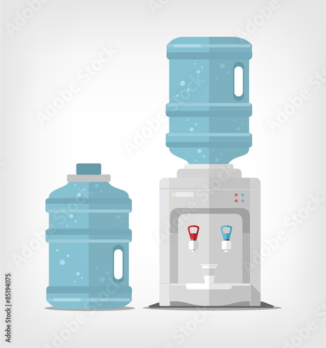 Water cooler. Vector flat illustration