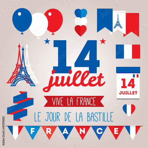 Set design elements for The Bastille Day 14 july