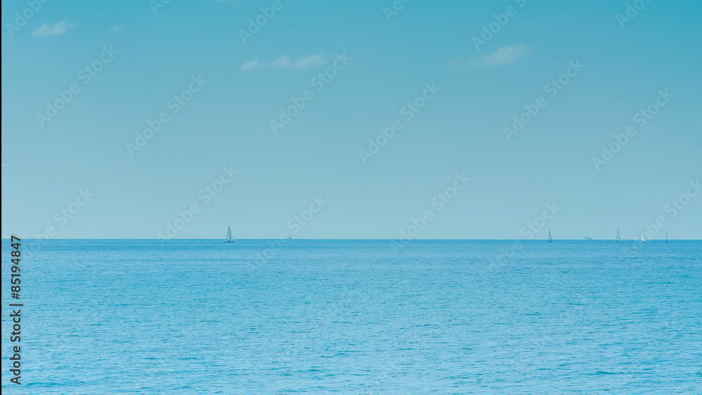 Sailboats in the sea, time lapse Sailboats in the sea, time lapse
