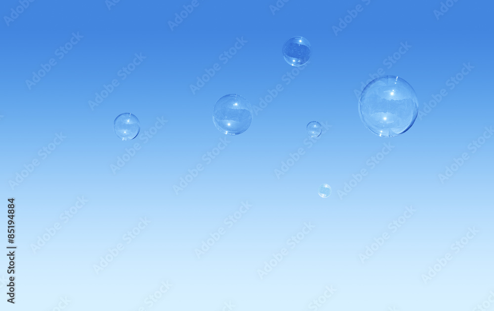 Soap bubbles in sky