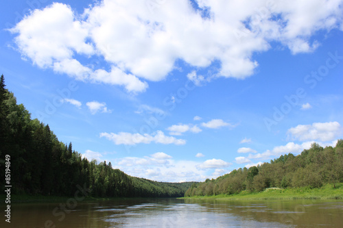 Russian landscape river Sylva