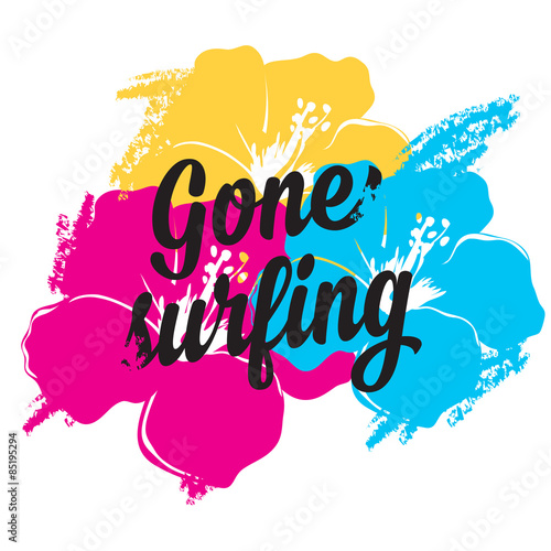 Surf summer icon, vector design label.