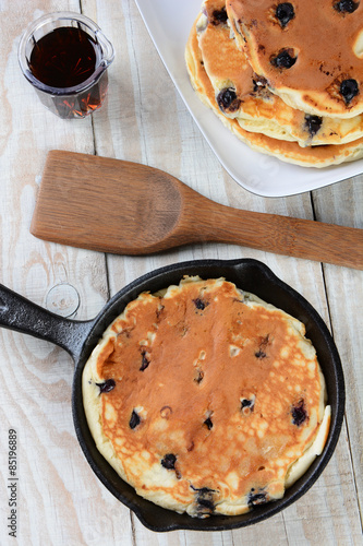 Skillet With Blueberry Pancakes