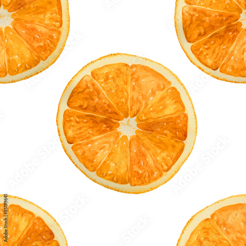 Pattern watercolor orange hand drawn. Vector illustration.
