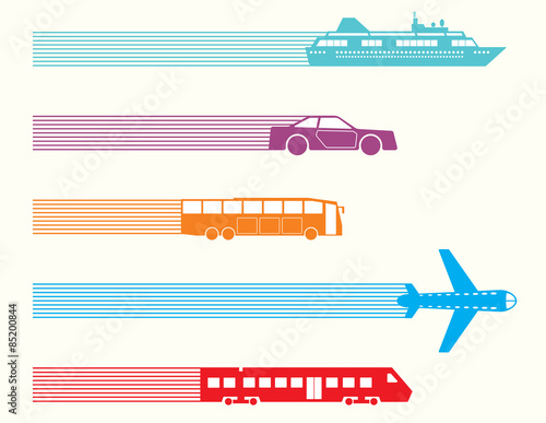 Different kinds of transport. Vector illustration