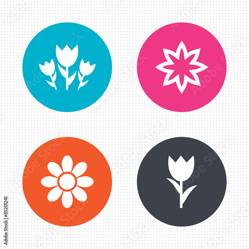 Flowers icons. Bouquet of roses symbol.