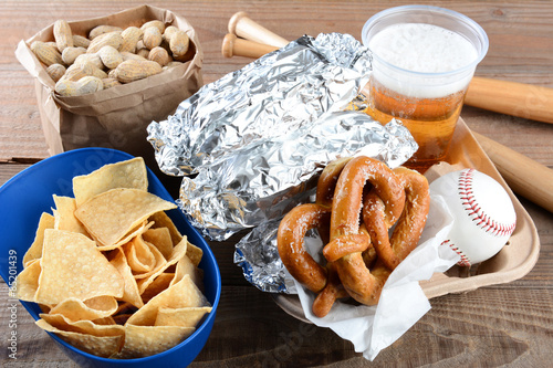 Canvas Print Food and Souvenirs at a Baseball Game