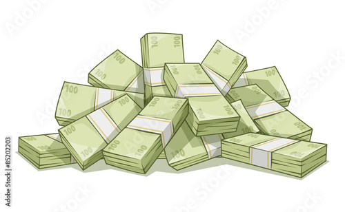 Hill of bundles with money. Eps10 vector illustration.