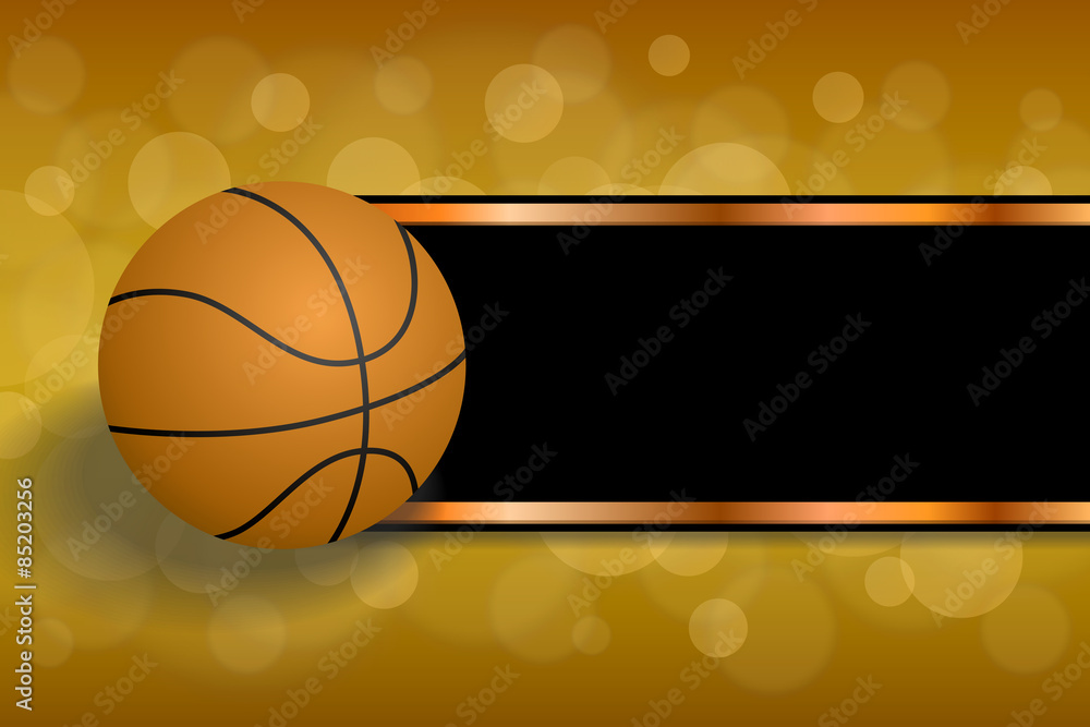 Naklejka premium Background orange sport black basketball ball strips frame 