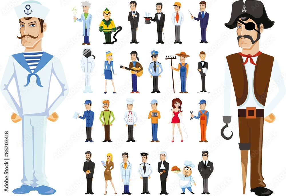 Cartoon vector characters of different professions Cartoon vector characters of different professions