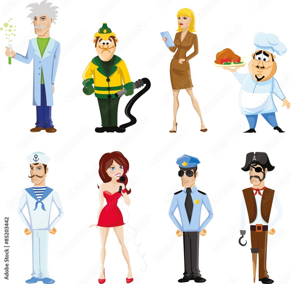 Cartoon vector characters of different professions Cartoon vector characters of different professions